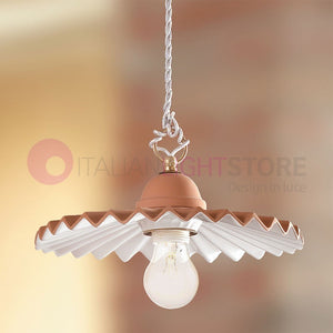CORTONA Sospensione Ceramica Terracotta Design Rustico Country