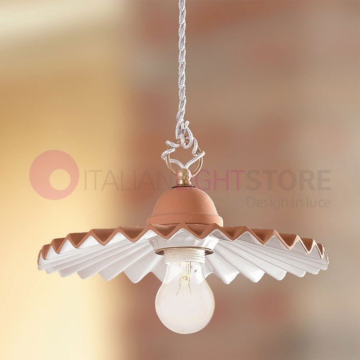 CORTONA Sospensione Ceramica Terracotta Design Rustico Country