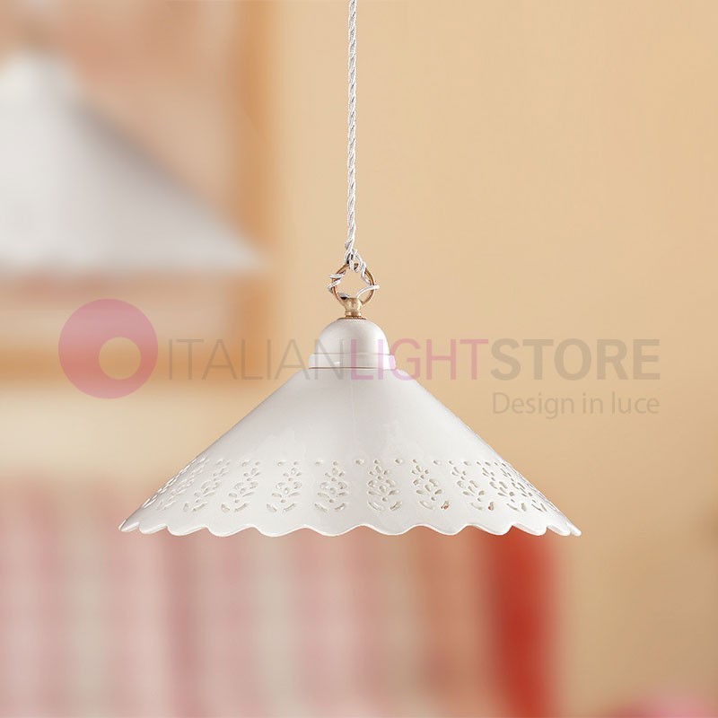 VOLTERRA Sospensione Ceramica Traforata d. 40 Rustica Country