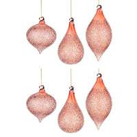 Pendagli di Natale in vetro Rosse effetto Gocce Pioggia Saturno