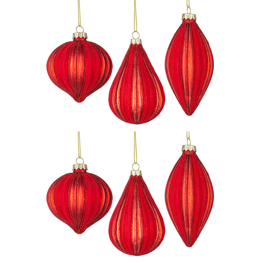 Pendagli di Natale in Vetro Rosso Classico Clio