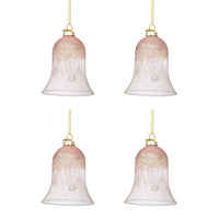 Campanella Albero di Natale in Vetro Sfumatura Rosa Bianco Elegance