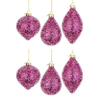 Pendagli di Natale in Vetro Fucsia con Diamanti Symphony