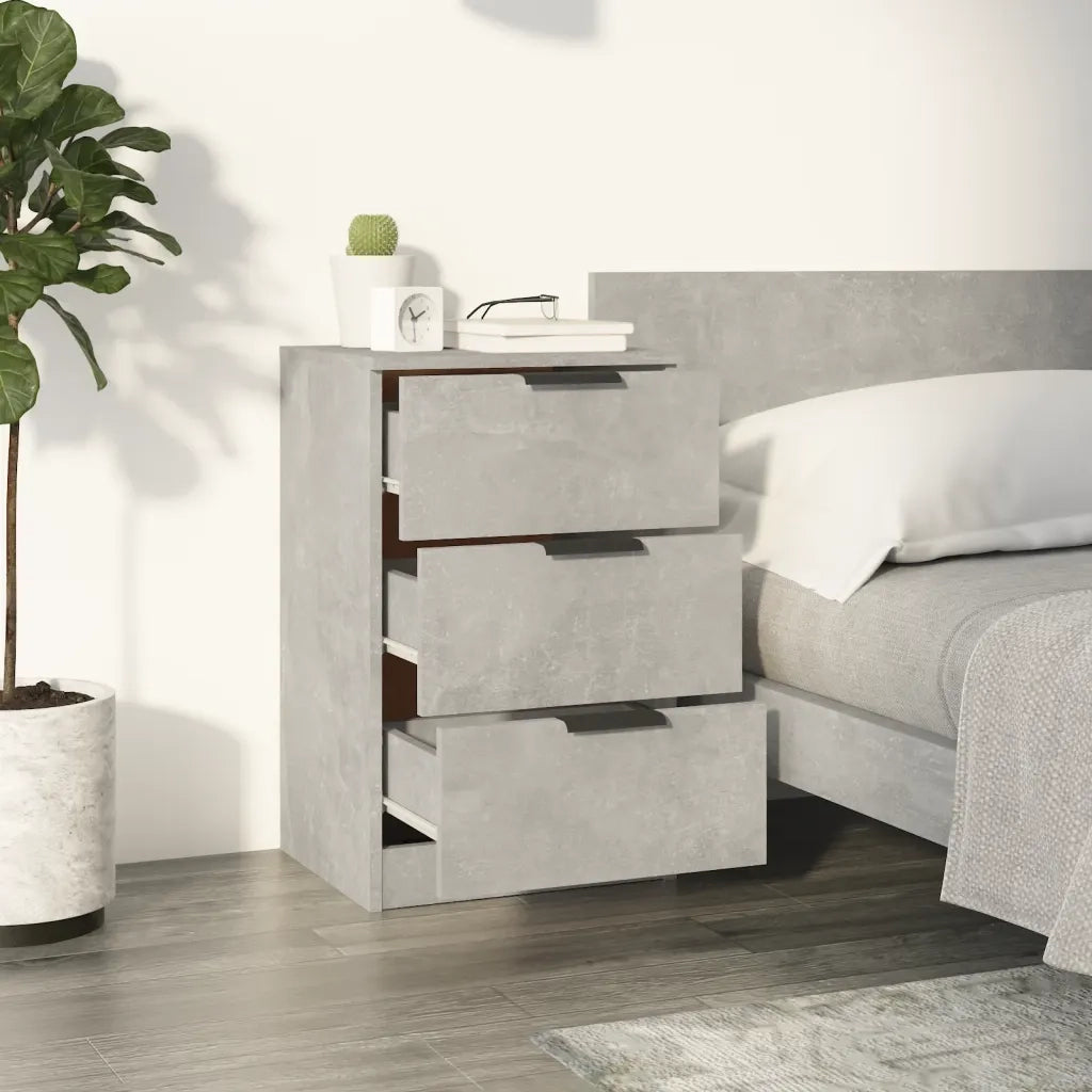 Comodino | Armadio da Notte | Mobiletto da notte Grigio Cemento 40x36x65 cm