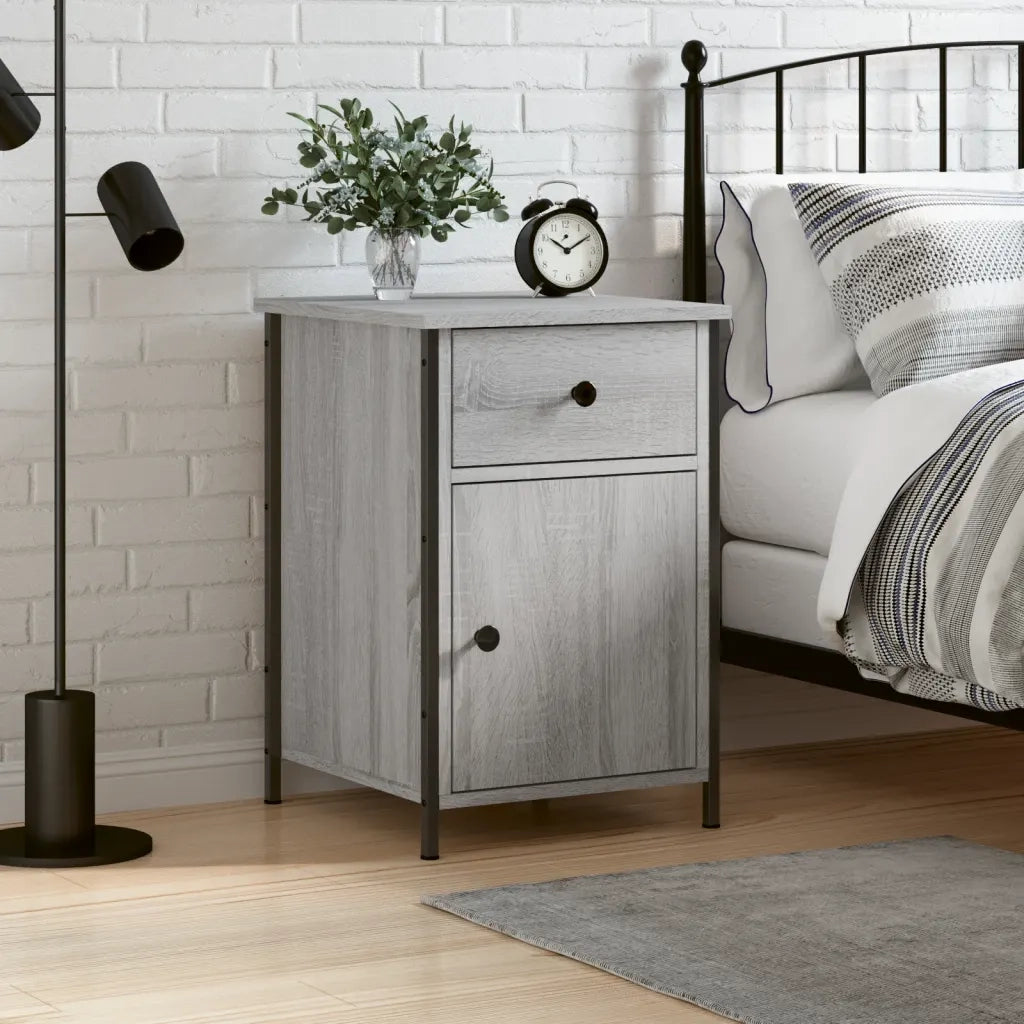 Comodino Grigio Sonoma 40x42x60 cm in Legno Multistratocod mxl 103869