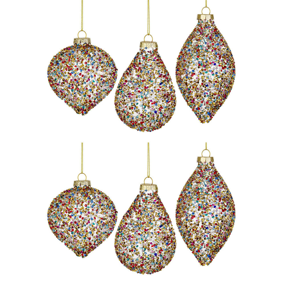 Pendagli di Natale in Vetro con Pietre Colorate Kleis Multicolor