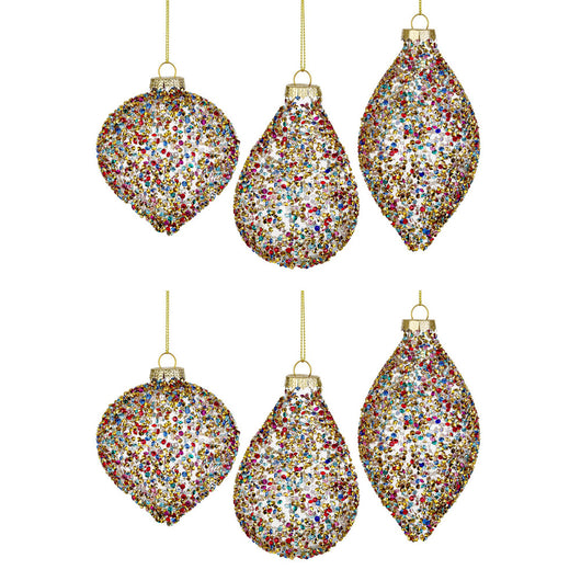 Pendagli di Natale in Vetro con Pietre Colorate Kleis Multicolor