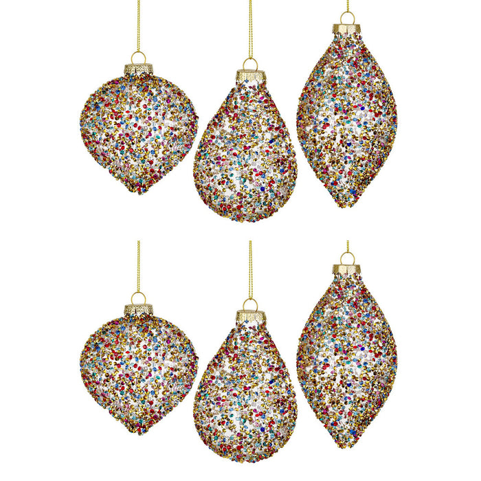 Pendagli di Natale in Vetro con Pietre Colorate Kleis Multicolor