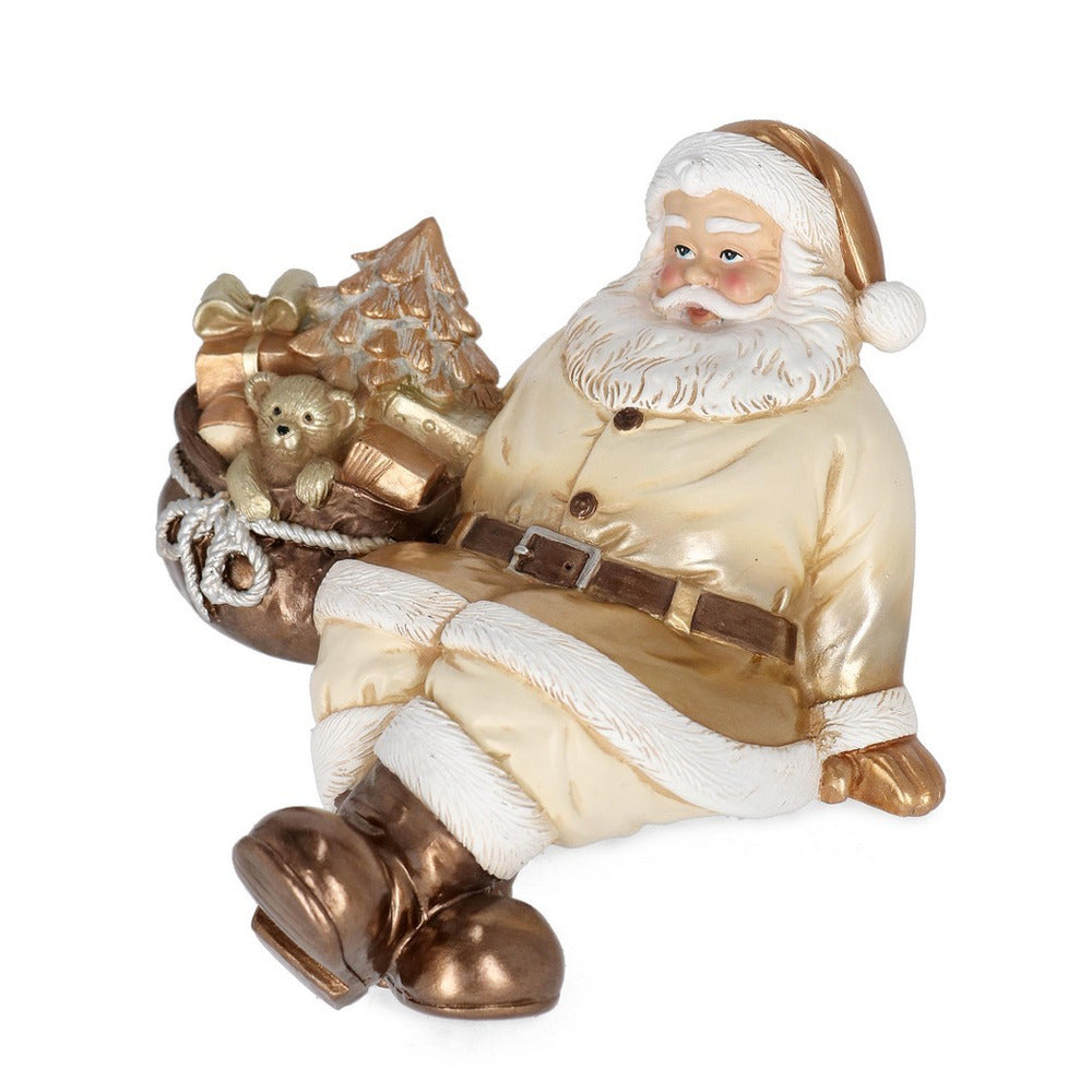 Babbo Natale Brydon Seduto Beige e Marrone Decorazione Natalizia