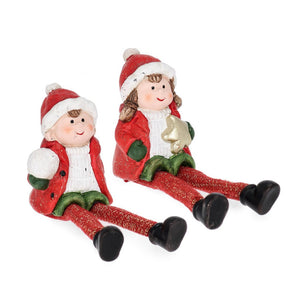 Decorazione Natalizia con Bambini in Ceramica Dorotea