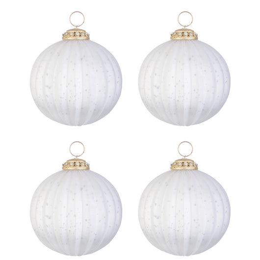 Palline di Natale in Vetro Bianco Opaco Daring Diametro: 100 mm