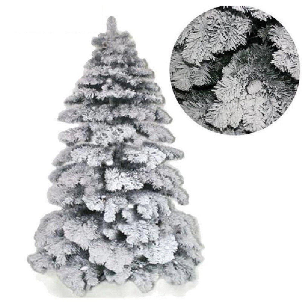 Trade Shop - Albero Di Natale 120cm Abete Snow Con Effetto Innevato Bianco Base A Croce -