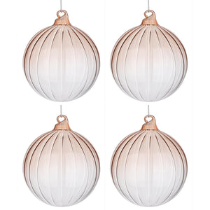 Palline di Natale in Vetro Beige Design senza Corona Nuance Diametro: 100 mm