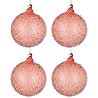 Palline di Natale in Vetro Rosse effetto Gocce Pioggia Saturno Diametro: 150 mm