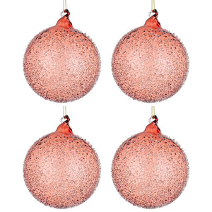 Palline di Natale in Vetro Rosse effetto Gocce Pioggia Saturno Diametro: 150 mm
