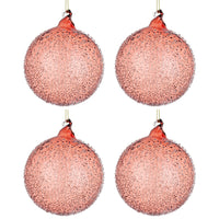Palline di Natale in Vetro Rosse effetto Gocce Pioggia Saturno Diametro: 100 mm