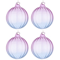 Palline di Natale in Vetro Viola e Blu Design Moderno Slab Diametro: 100 mm