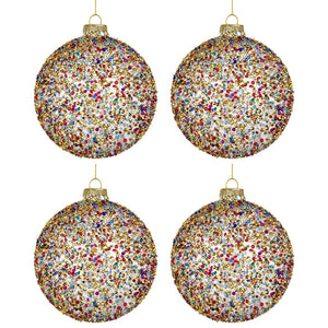 Palline di Natale in Vetro con Pietre Colorate Kleis Multicolor Diametro: 100 mm