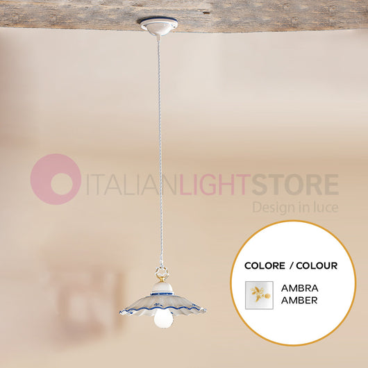ALTOPASCIO Sospensione in Ceramica D.28 Rustica Country COLORE DECORI: AMBRA