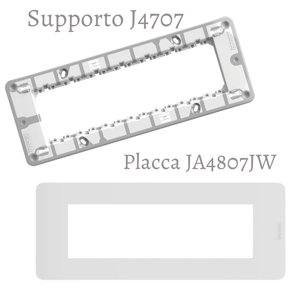 Bticino matixgo placca 7 moduli in tecnopolimero per impianti elettrici *** colore bianco, confezione 1