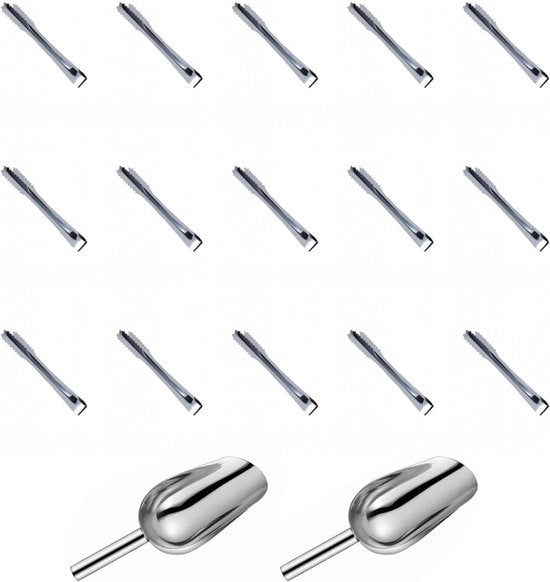 Set di servizio per dolci e pop-corn in acciaio inossidabile a 17 pezzi per feste - accessori per cucina per bar, gelaterie, matrimoni, compleanni