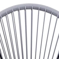 Set di 4 Sedie da Giardino Ovali in Rattan PE e Metallo in Stile Boho Chic, Grigio Chiaro