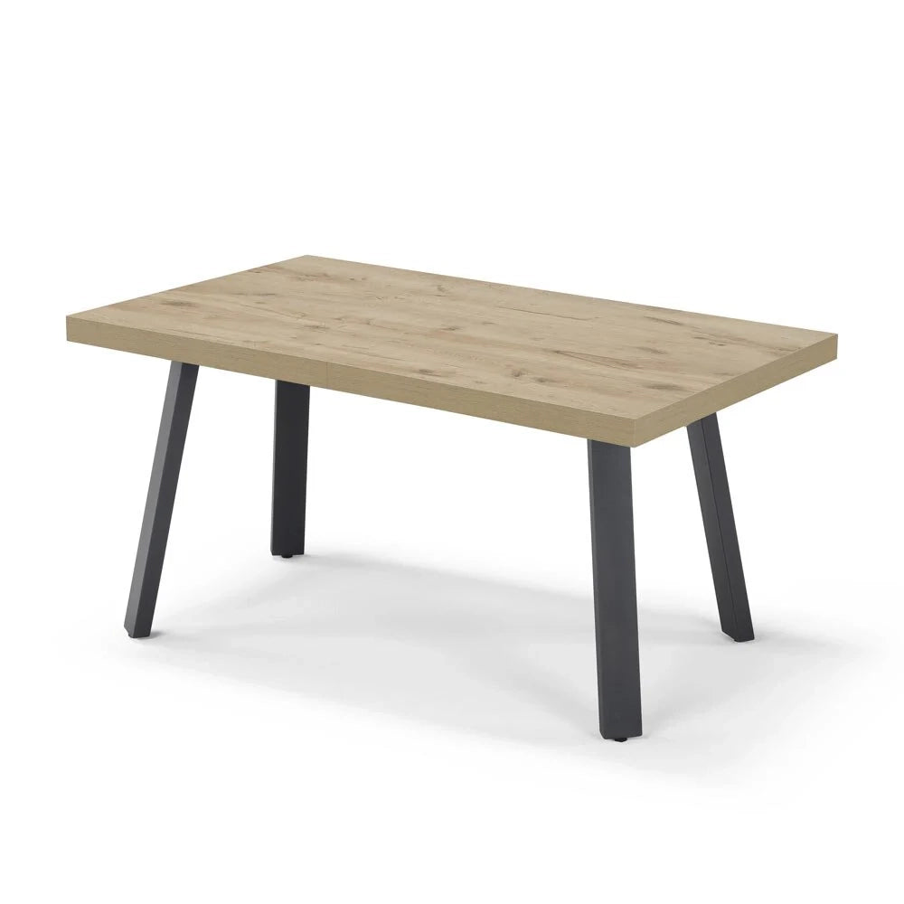 Tavolo allungabile da pranzo Quercia 160X90 modello MIRO’ fino a 260 CM per sala da pranzo, cucina e soggiorno, design moderno con top in melaminico