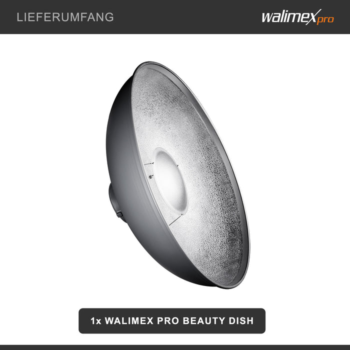 Beauty Dish Ø 40 cm per attacco Bowens e Walimex pro, riflettore per luce morbida, per fotografia beauty ritrattistica