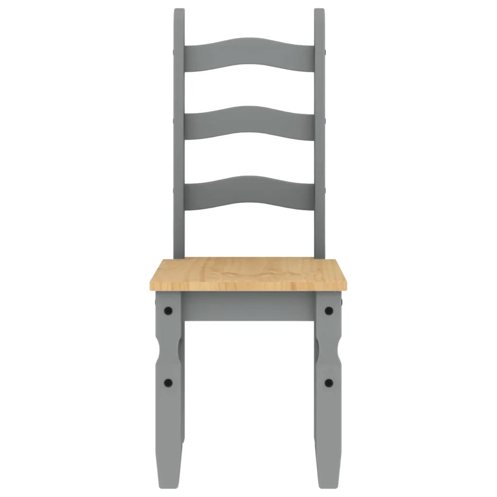 Sedie da Pranzo 2 pz Corona Grigie 42x47x107 cm Legno Massello di Pino 4005724