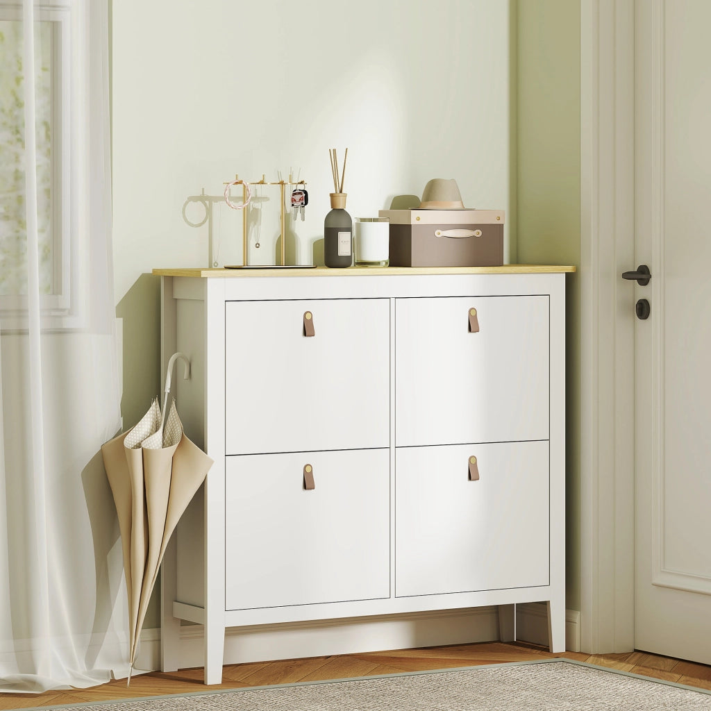 Scarpiera con cassetti e ante ¨C zephmum ¨C bianco 80x40x105 cm