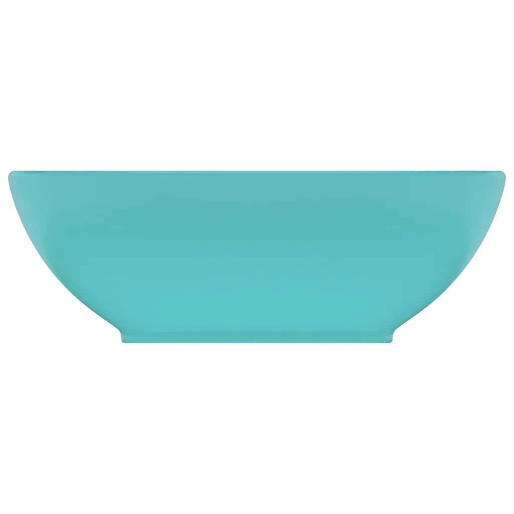 Lavandino Lusso Ovale Verde Chiaro Opaco 40x33 cm in Ceramica cod mxl 51219