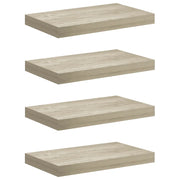 4 pz Scaffali a Parete | Ripiano a parete | Mensole a Parete Rovere 40x23x3,8 cm in MDF