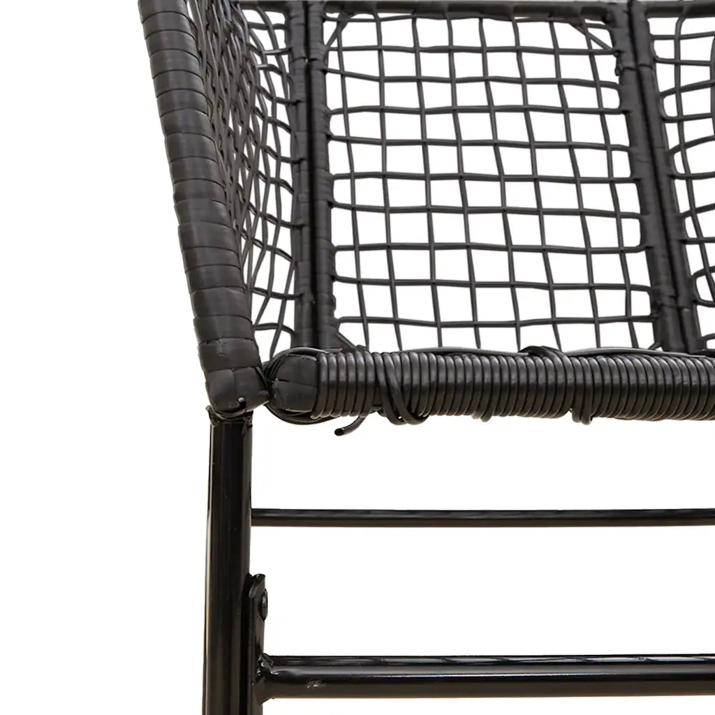 Set da Pranzo da Giardino 9 pz Polyrattan Vetro