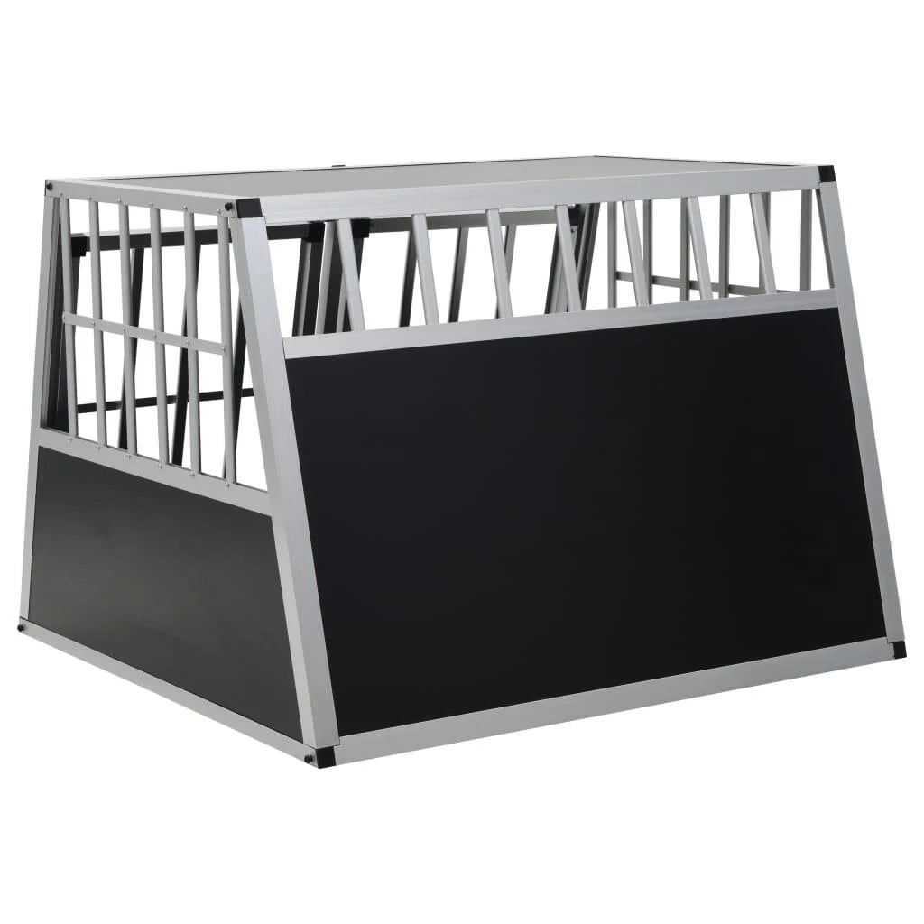 Trasportino per cani con doppia porta 94 x 88 x 69 cm alluminio e MDF nero 02_0000064