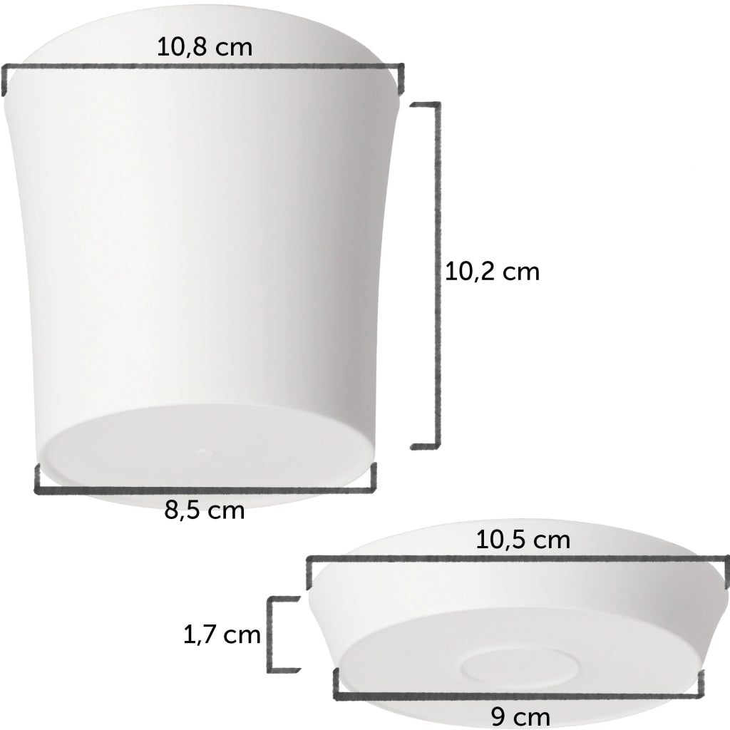 Vaso da fiori KADAX con supporto, coperchio, ciotola rotonda, 11 cm, bianco