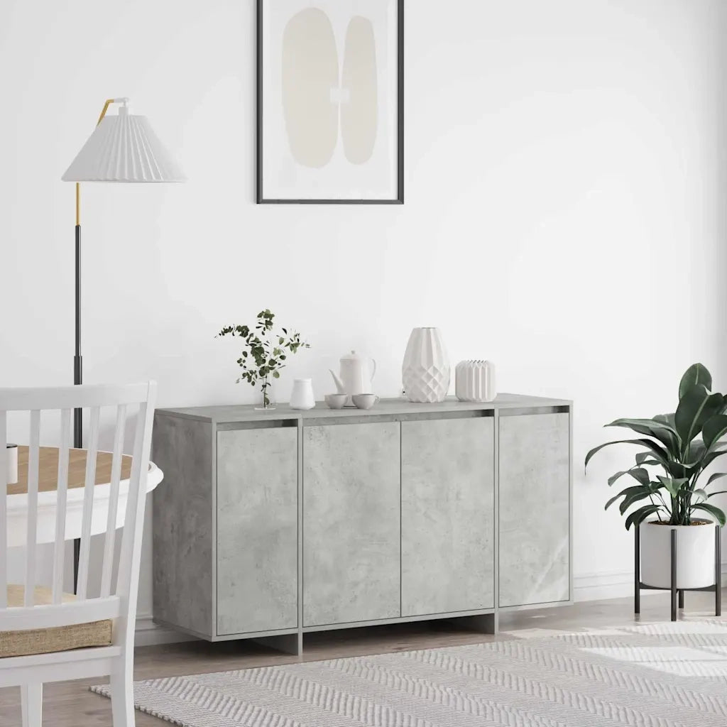 Credenza-Buffet-Armadio da cucina Grigio cemento 135 x 41 x 75 cm Legno multistrato