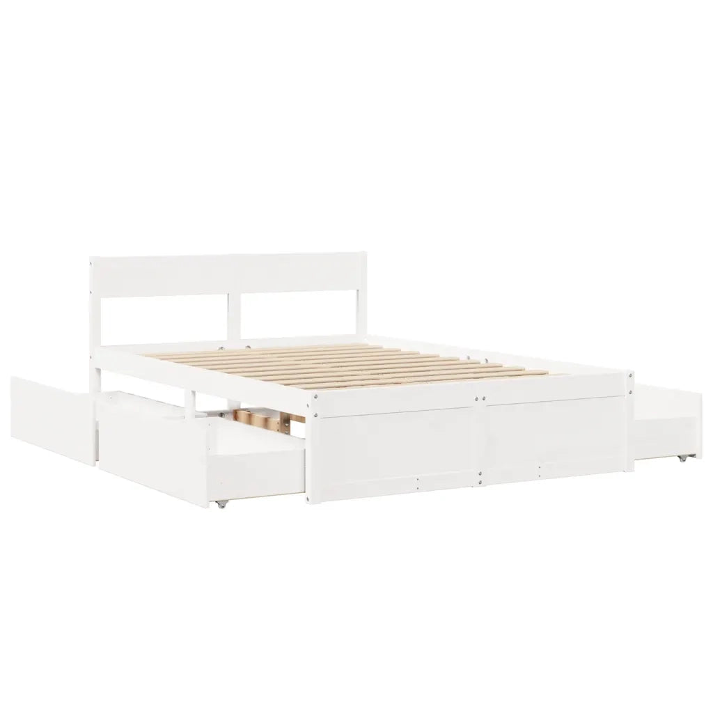 Letto senza Materasso Bianco 120x200 cm Legno Massello di Pino 3282352