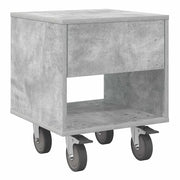 Comodino | Armadio da Notte | Mobiletto da notte Grigio cemento 40,5 x 40 x 48 cm Legno multistrato