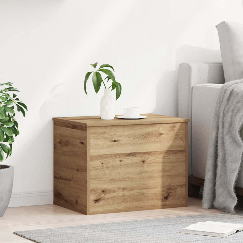 Scatola di Stoccaggio  con Coperchio Rovere Artigianale 60x42x46 cm Legno Ingegnerizzato