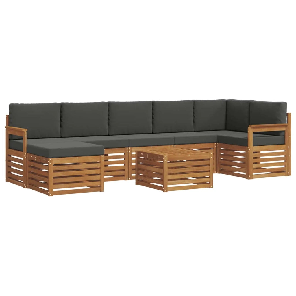 Set divano sezionale con cuscino 8 pcs Naturale e Antracite 3375197