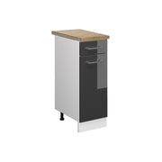 Vicco Mobiletto base per cucina Antracite lucido 30 cm , PL Rovere
