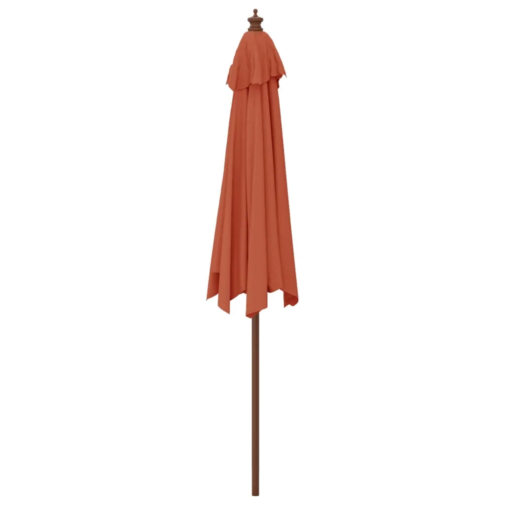 Ombrellone da Giardino-Ombrello da Balcone con Palo in Legno Terracotta 299x240 cm