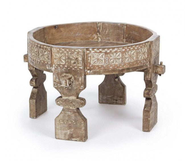 Tavolino Yasir Naturale D50 Rotondo in Legno