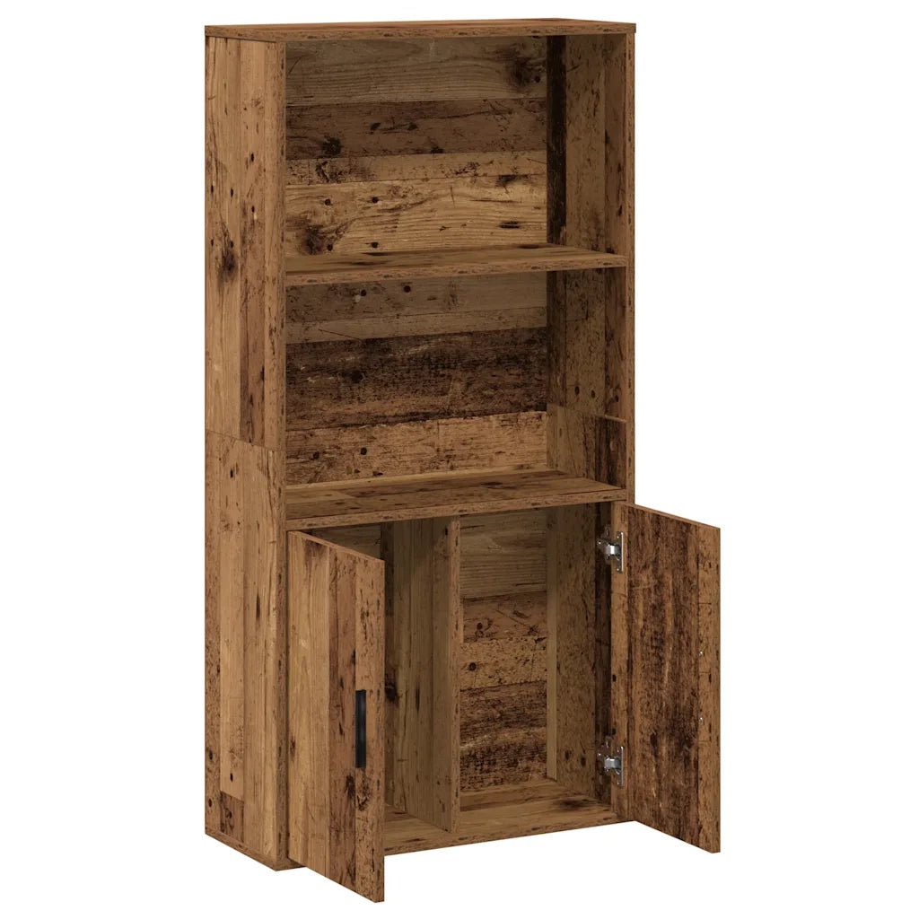 Libreria-Scaffale per Libri-Mobile di Stoccaggio Legno Vecchio 60x24x120 cm in Legno Multistrato