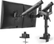 Supporto monitor doppio ergonomico - alluminio, inclinabile e regolabile per schermi da 17"-32" - VESA 75x75/100x100mm
