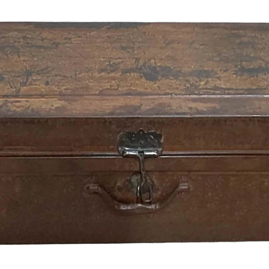 Valigia artigianale in metallo, 67x37x25h cm