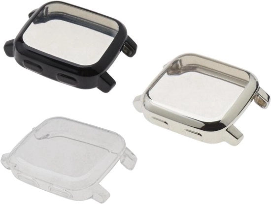 Custodia Smartwatch - Transparente - Argento - Resistente allo Shock - 3 Pezzi - Termoplastico Poliuretanico - Adatto per Garmin Venu SQ/Venu Sq Music.