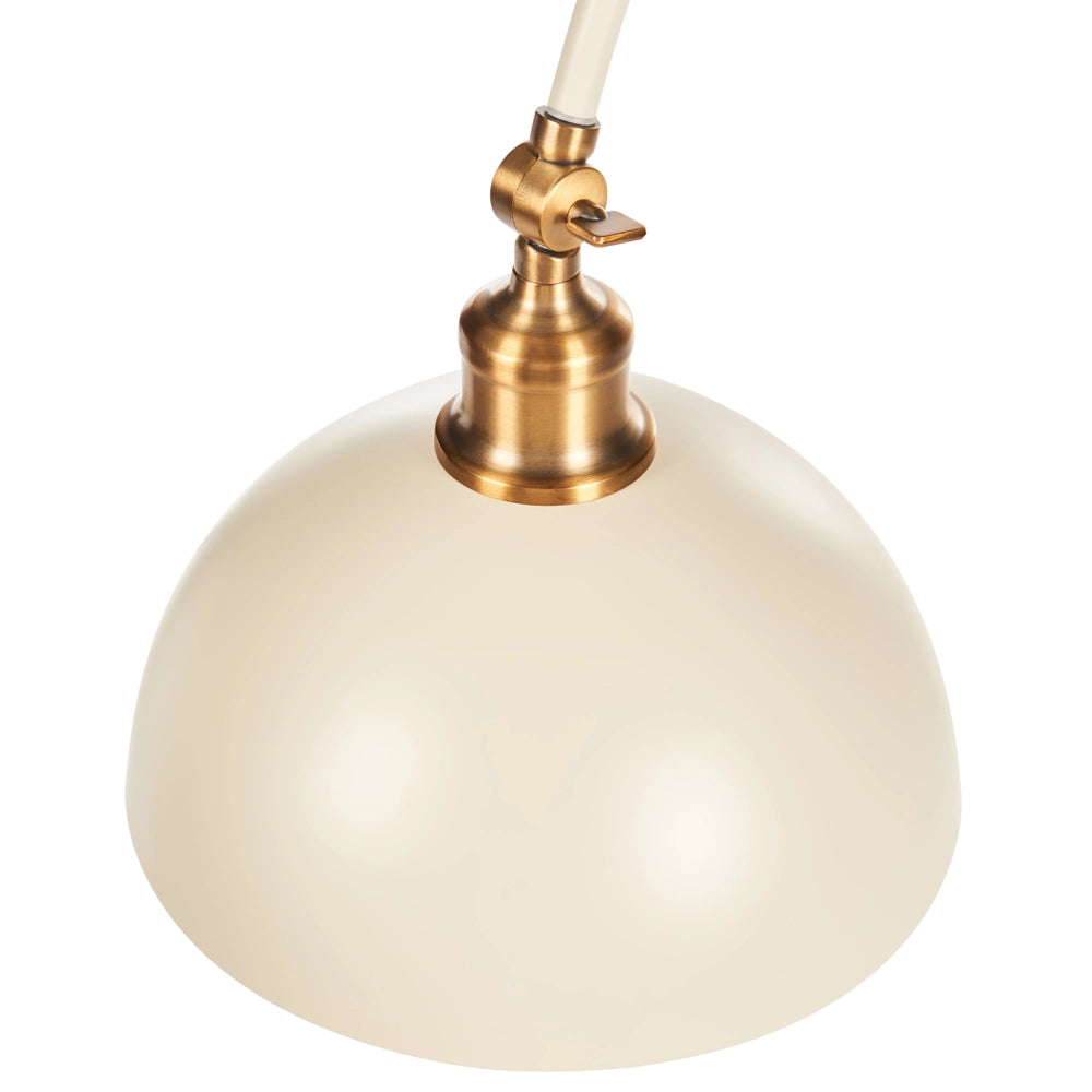 Lampada da terra in metallo beige con paralume e braccio regolabili Interruttore On-Off Camera da letto Soggiorno Casa Ufficio Illuminazione