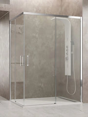 Box doccia angolare AKTUAL ingresso ad angolo 110x80 cm cromo vetro trasparente