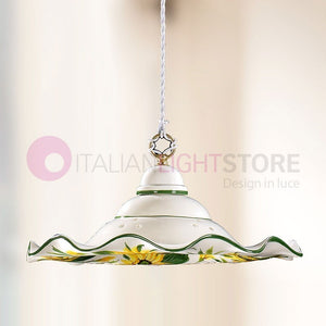 GIRASOLE Sospensione Ceramica Decorata d. 41 Rustica Country
